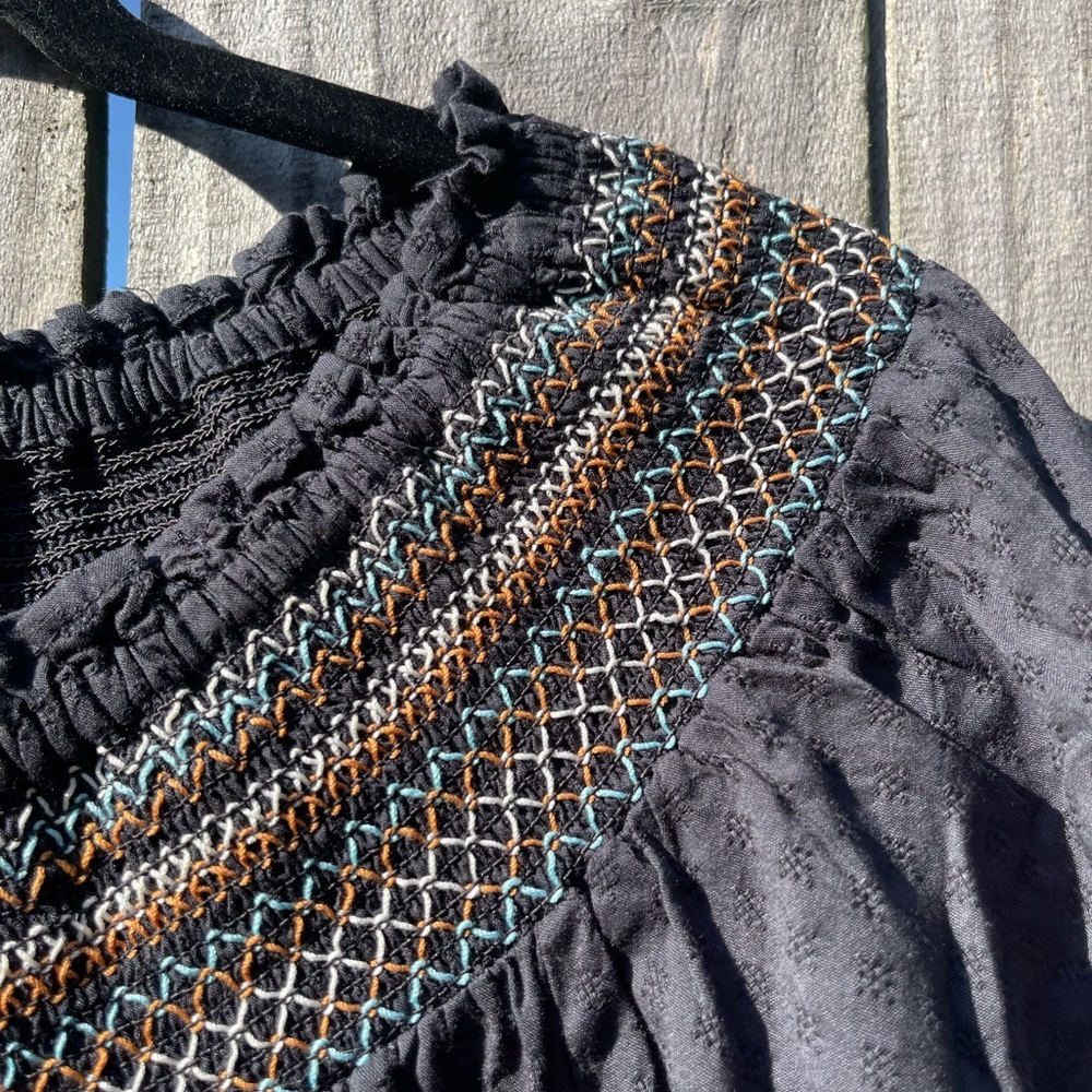Universal Thread Black Maxi Embroidered Dress Size XS - Picture 4 of 12